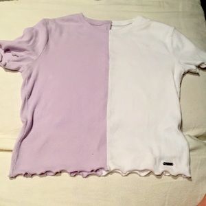 Hollister XS Baby Tee Final Price white & purple short sleeve